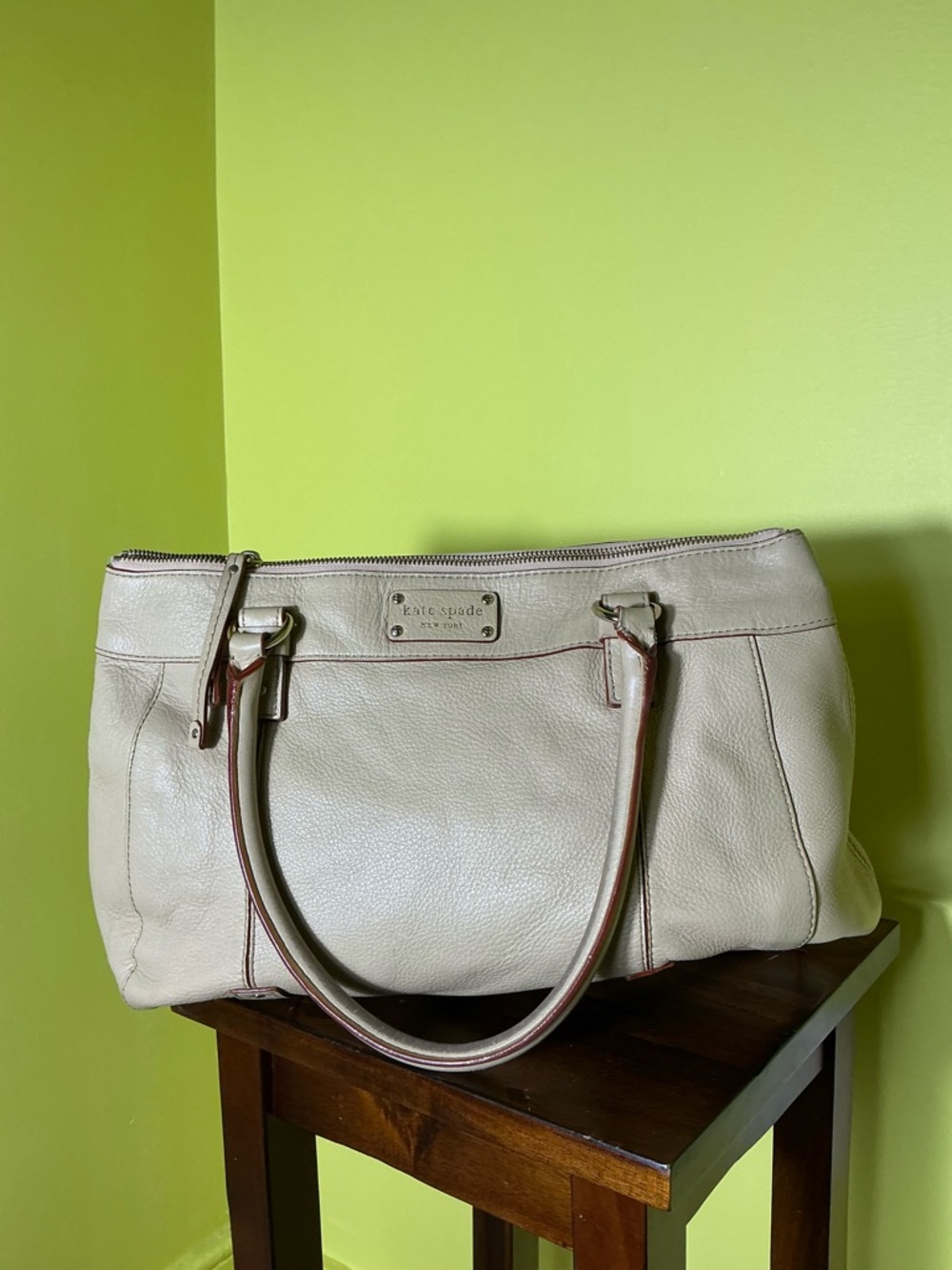 kate spade Cream Leather Shoulder Bag